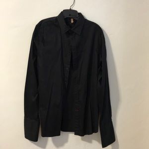 MENS Black Dress shirt Button Down